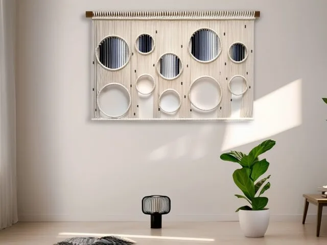 Contemporary Fibre Art Geometric Wall Hanging [HALOS]