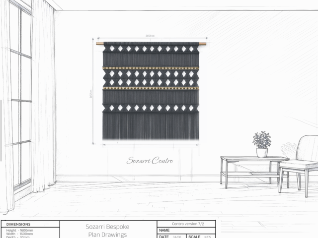 [Custom] Large Black Macrame Wall Hanging [CONTRO] SZ639E + Shipping Supplement